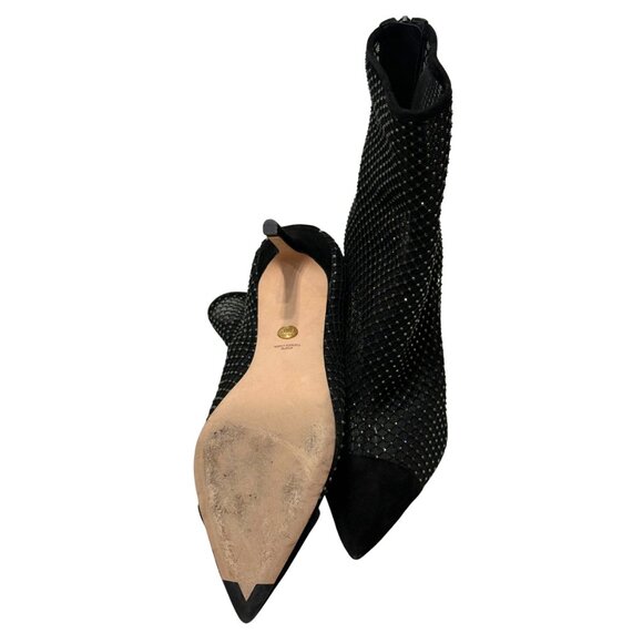 $550 Veronica Beard black Lisa Strass Mesh boots size 8.5 - Picture 4 of 5